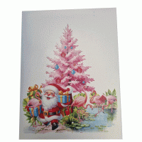 pop-up kerst flamingo kaart